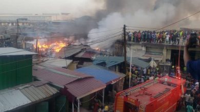 Fire destroys shops at Kantamanto market