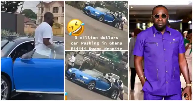 Video causes stir as street boys spotted pushing Despite's $3M Buggati (WATCH)