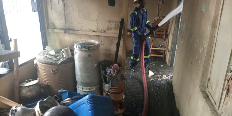 Fire destroys house at Adabraka