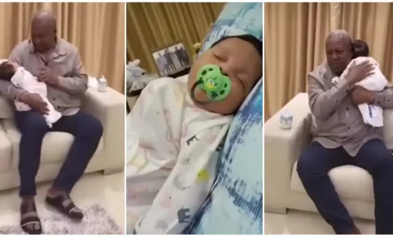 Mahama welcomes granddaughter (VIDEO)