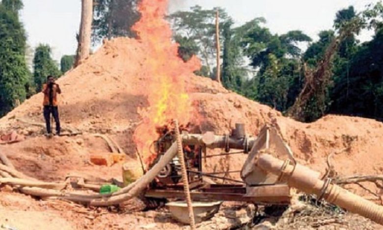 Galamsey equipment destroyed at Oda