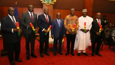 Akufo-Addo swears in 5 new Ministers and a deputy into office