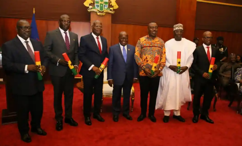 Akufo-Addo swears in 5 new Ministers and a deputy into office