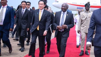 Japanese PM arrives in Ghana