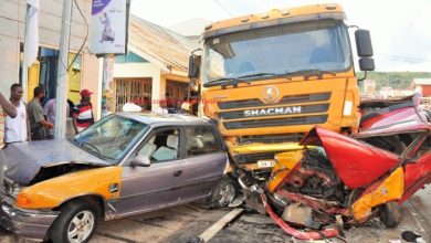 Ho-Bankoe: Tipper truck crashes several cars due to brake failure